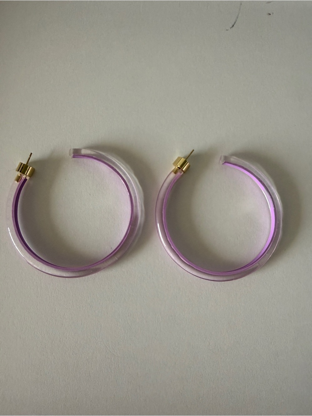 Fun beautiful purple enamel hoops
